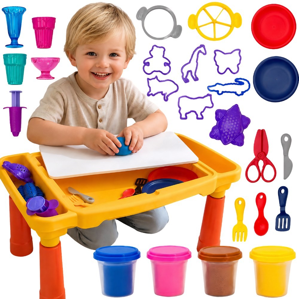 WOOPIE Plastilino Staliukas su Laikymo Vieta 40 dalių rinkinys