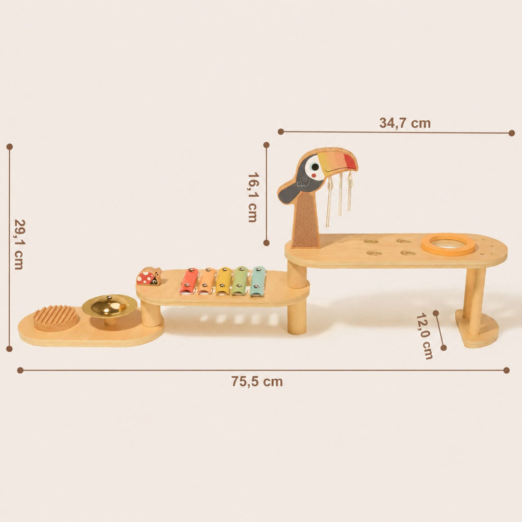 TOOKY TOY Medinė Edukacinė Muzikos Stalelė Tukanam 3+