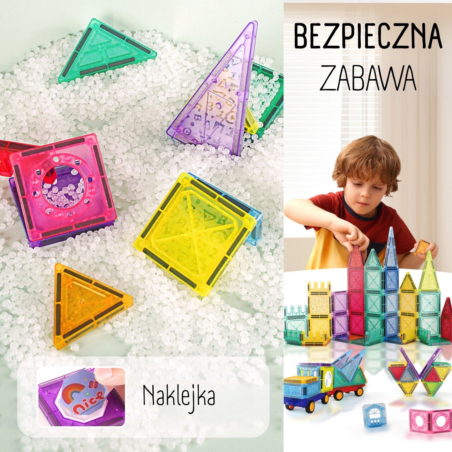WOOPIE Magnetiniai 3D Blokai Pilis ir Transporto Priemonės 110 vnt.