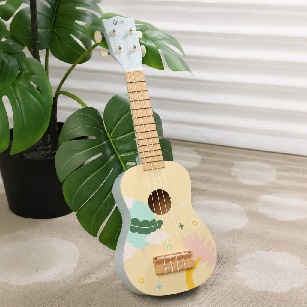 CLASSIC WORLD Medinė Ukulelė Vaikams Mėlyna, Muzikinis Žaislas