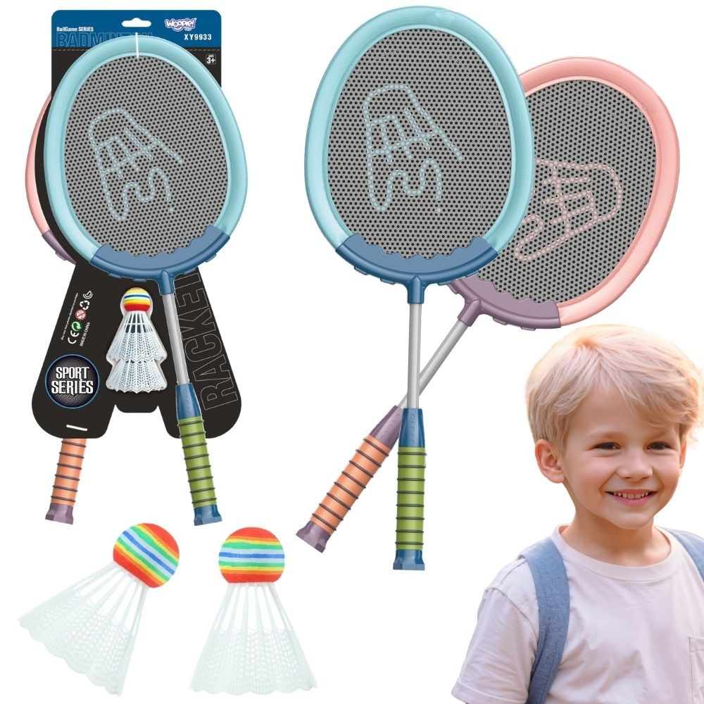 WOOPIE Badmintono rinkinys vaikams su raketėmis, 2 vnt.