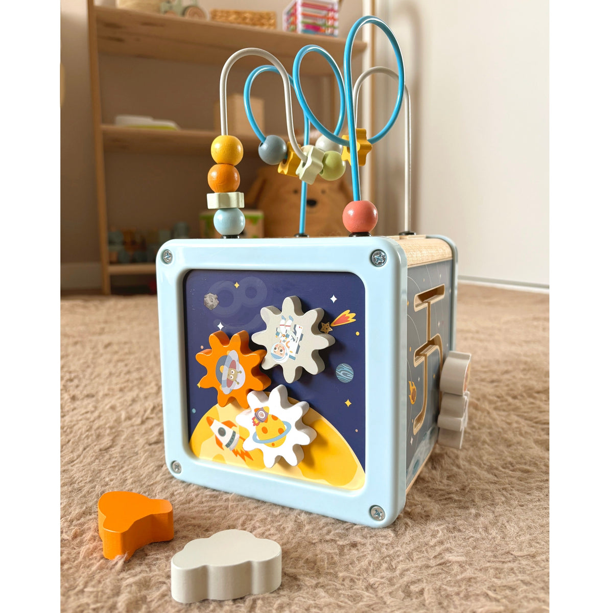 TOOKY TOY Medinis Kosminis Aktyvumo Kubas su Labirintu