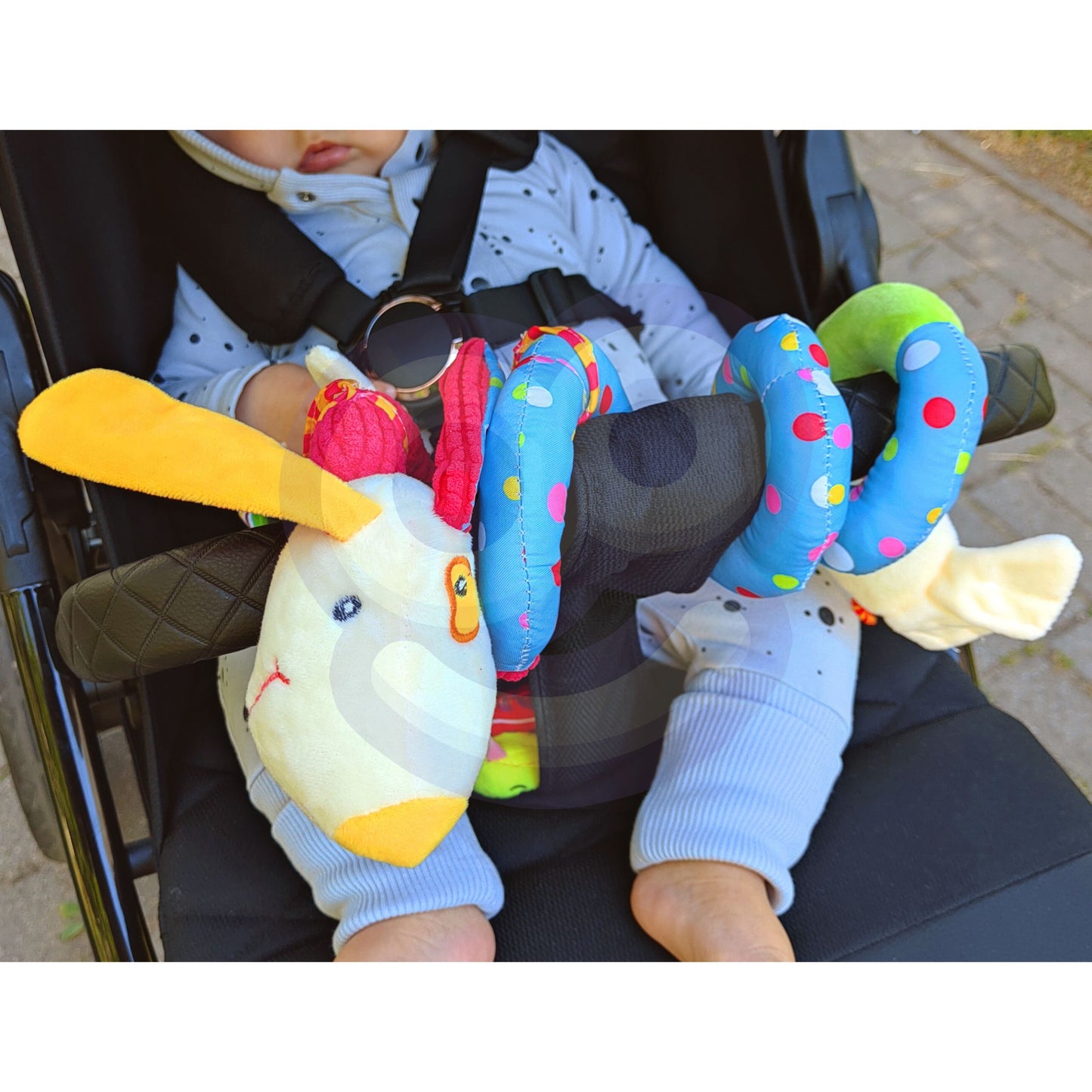WOOPIE BABY Minkšta edukacinė spiralė-pakabinamas žaislas šuniukas vežimėliui / lovytei – vaizdas 3