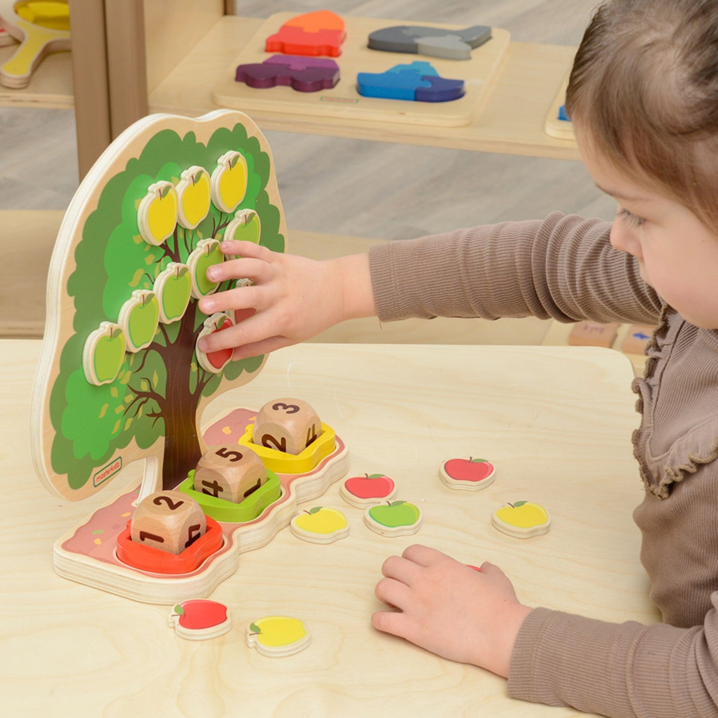 MASTERKIDZ Medinė Obuolių Medis – Skaičiavimo Mokymosi Žaislas