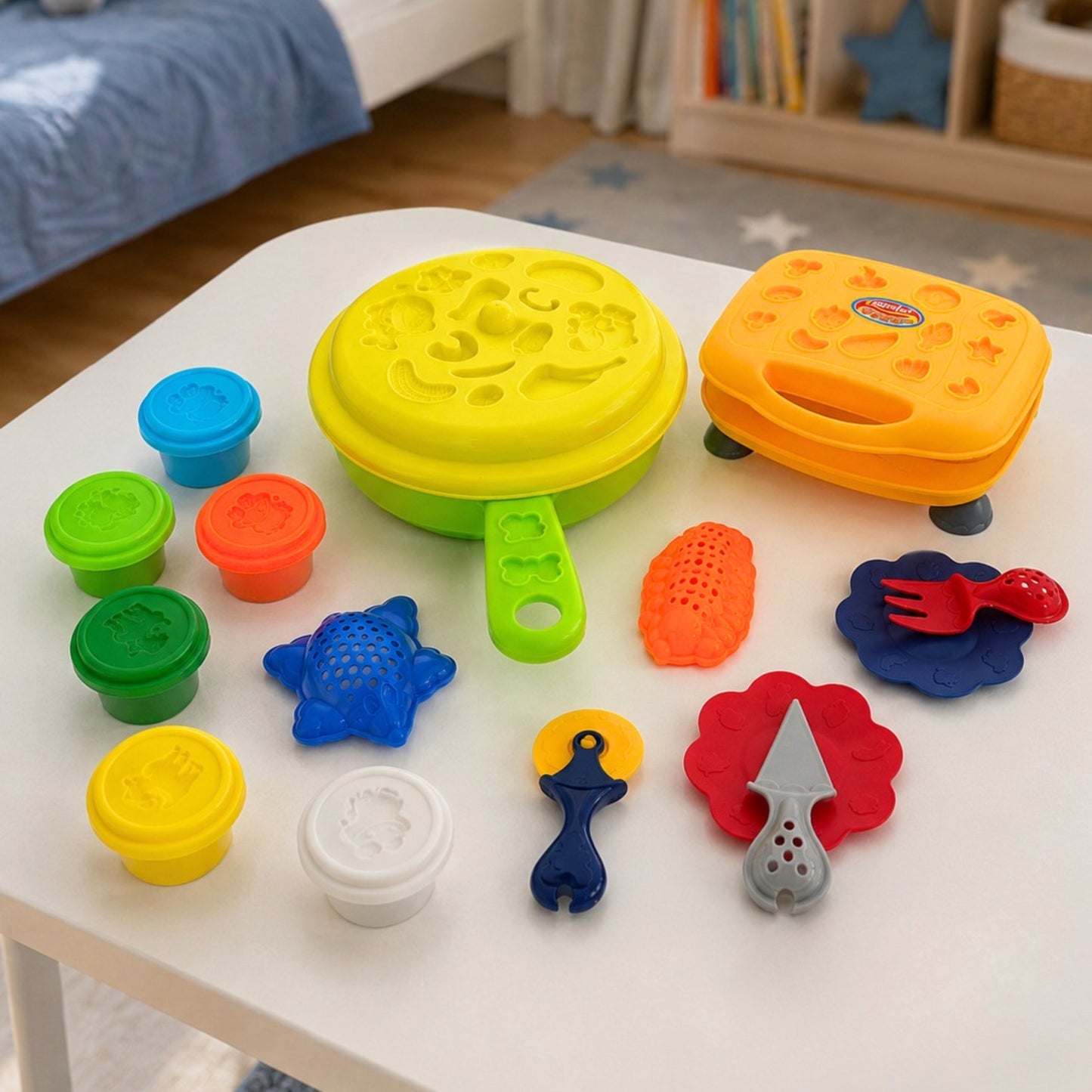 WOOPIE Plastilino Rinkinys Virtuvėlė Vaflių Aparatas 39 dalys