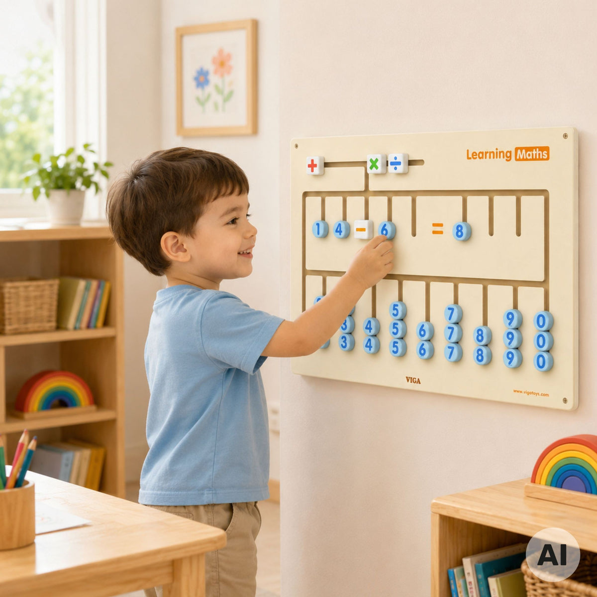 VIGA Sensorinė Lenta Skaičiavimui su FSC Montessori Sertifikatu