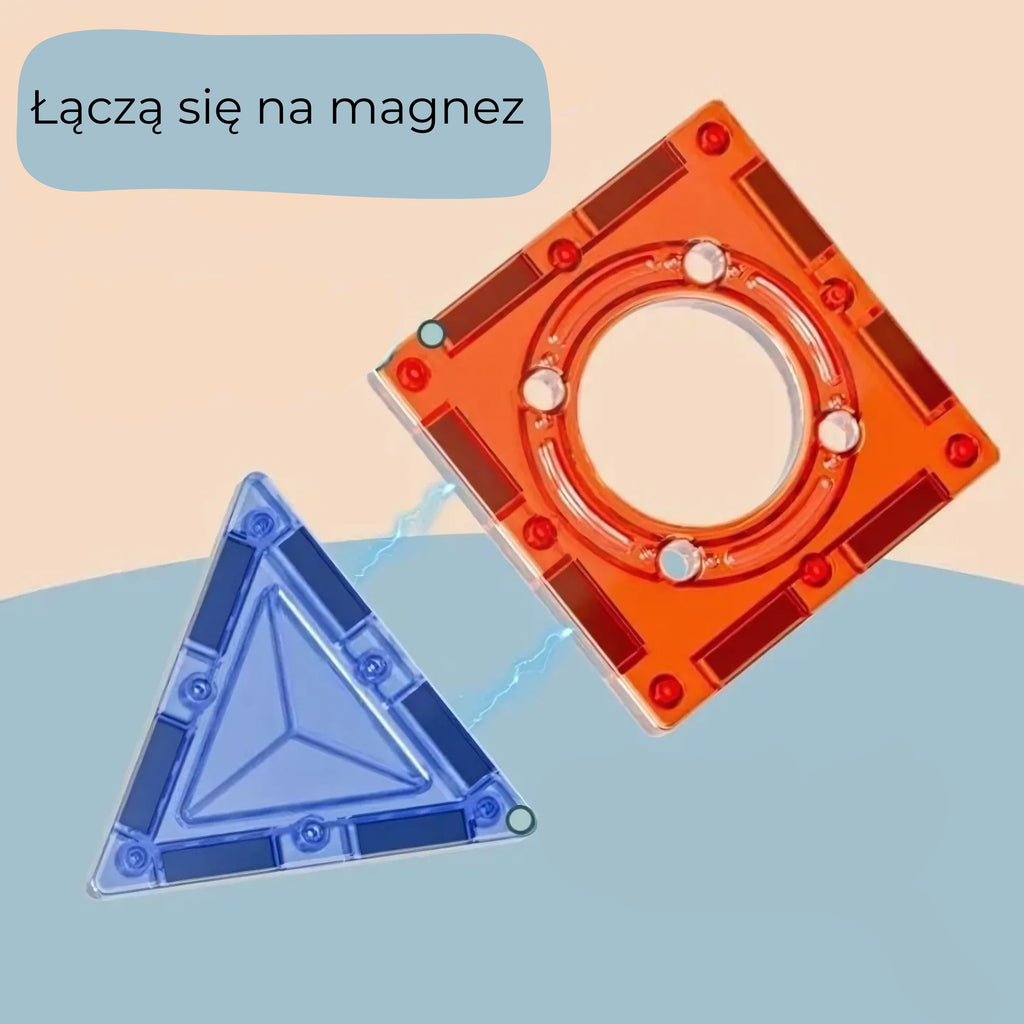 WOOPIE Magnetinis Konstruktorius 3D Kamuoliukų Trasa 113vnt.