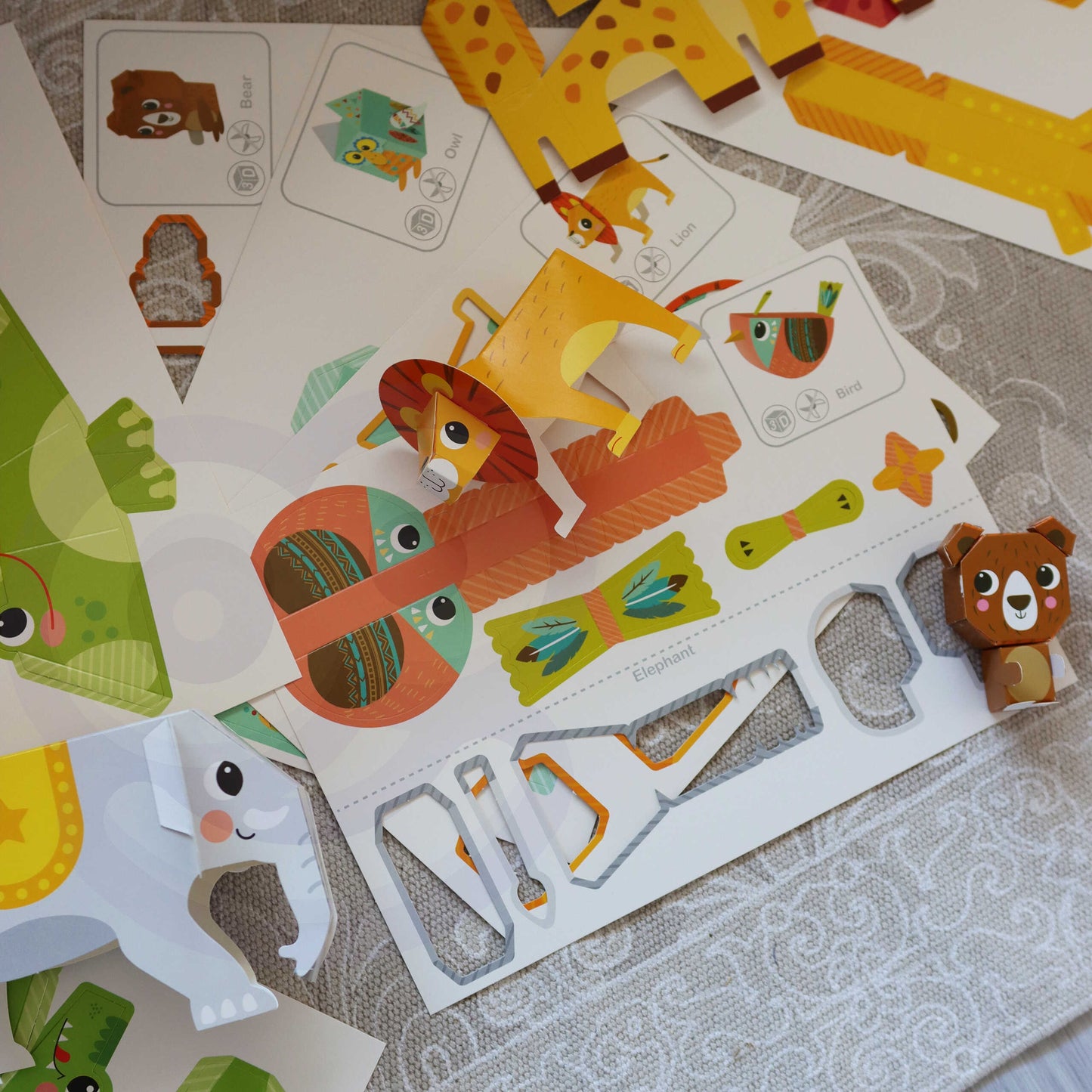 WOOPIE ART&FUN Kūrybinis rinkinys Origami 3D: 10 gyvūnėlių (Pasidaryk pats) – vaizdas 7