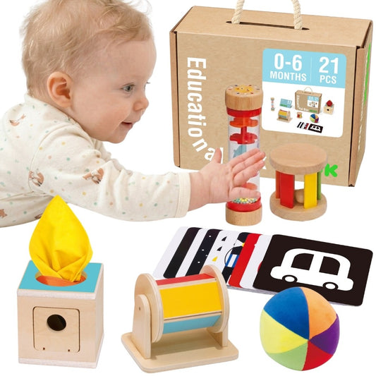 TOOKY TOY XXL Montessori sensorinė dėžė 6in1 0-6 mėn.