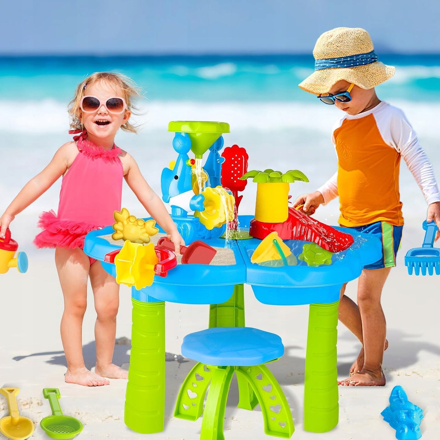 WOOPIE 2in1 Vandens ir smėlio staliukas su kėdute ir delfinu – vaizdas 5