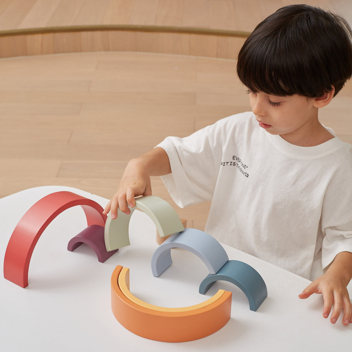 VIGA PolarB Medinė Vaivorykštė - Montessori Konstruktorius