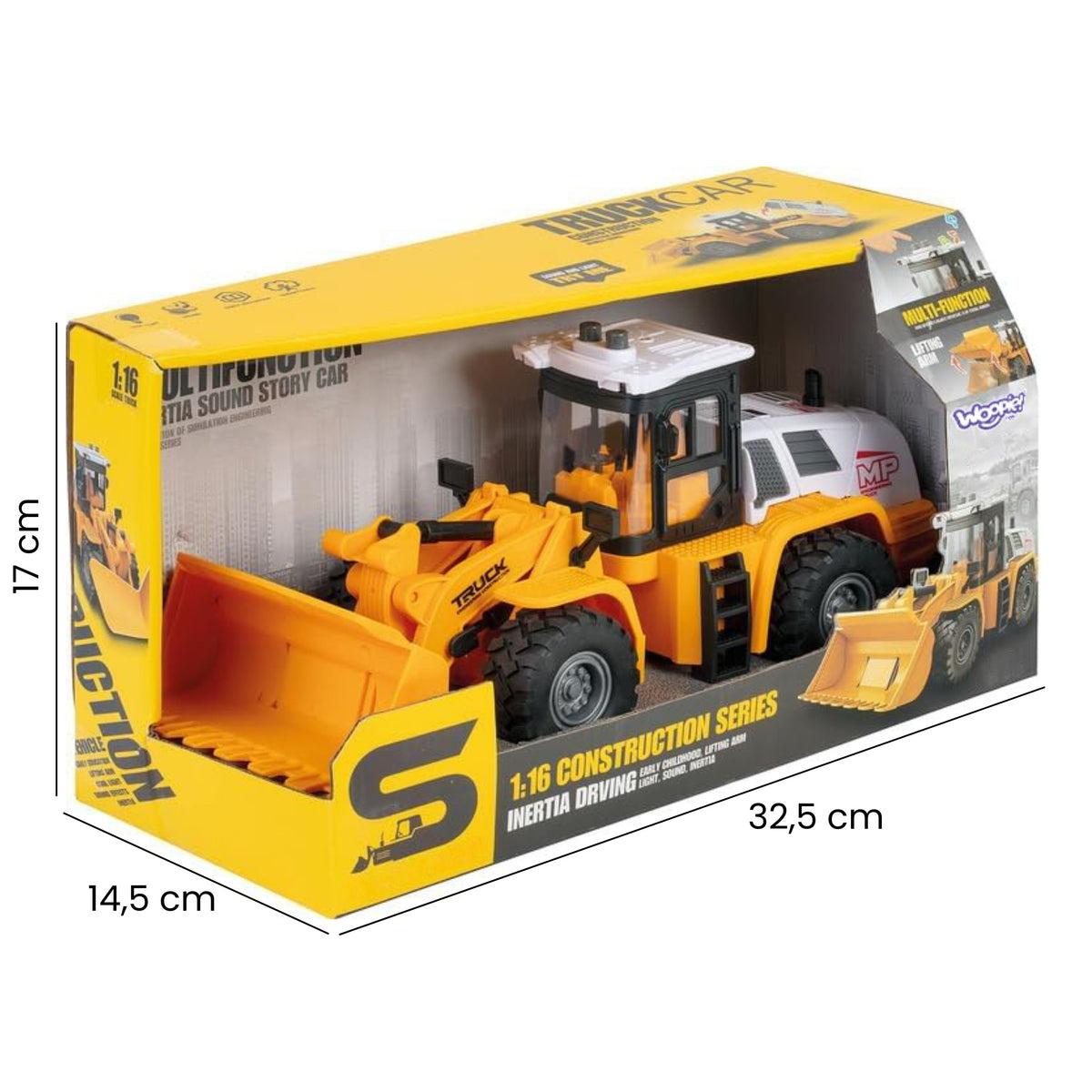 WOOPIE Ekskavatorius-Kroviklis 1:16 su Šviesos ir Garso Efektais