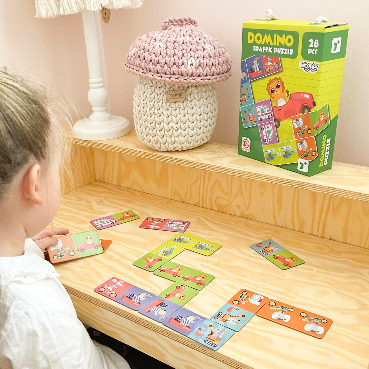 WOOPIE Montessori Domino Gyvūnai Transporto Priemonėse 28 Detalės