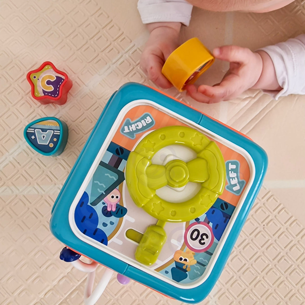 WOOPIE BABY Sensorinis Kubas 6in1 Montessori Rūšiuoklis Kūdikiams
