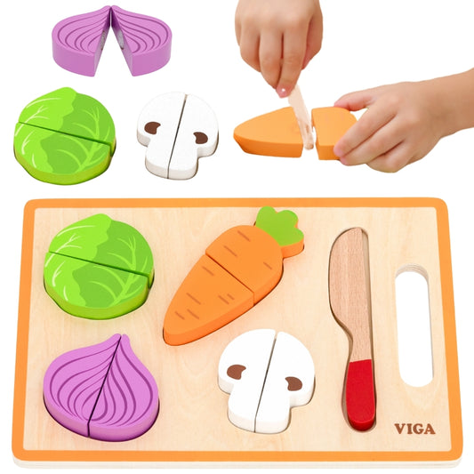 VIGA Medinis Montessori Pjaustomų Daržovių Rinkinys – pagrindinis vaizdas