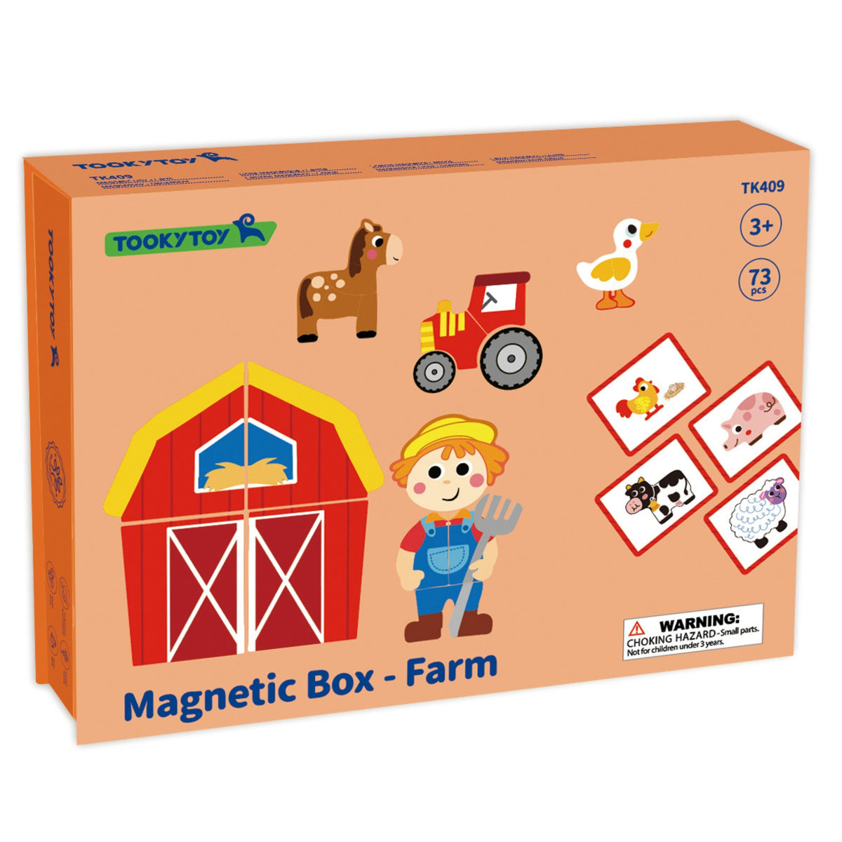 TOOKY TOY Magnetinė dėlionė Ferma vaikams, 61 detalė
