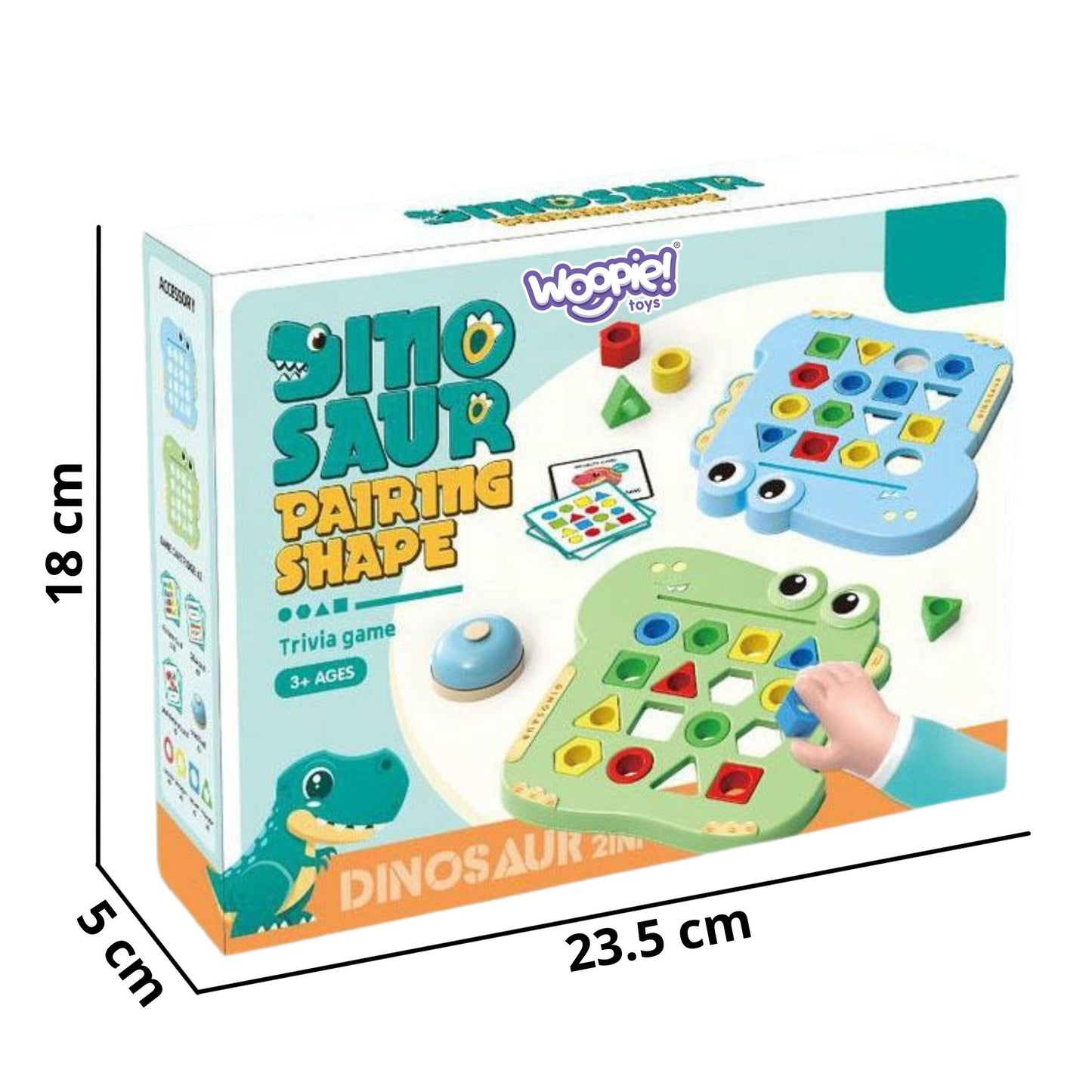 WOOPIE Montessori Dinozaurų Dėlionė – formų ir spalvų žaidimas vaikams