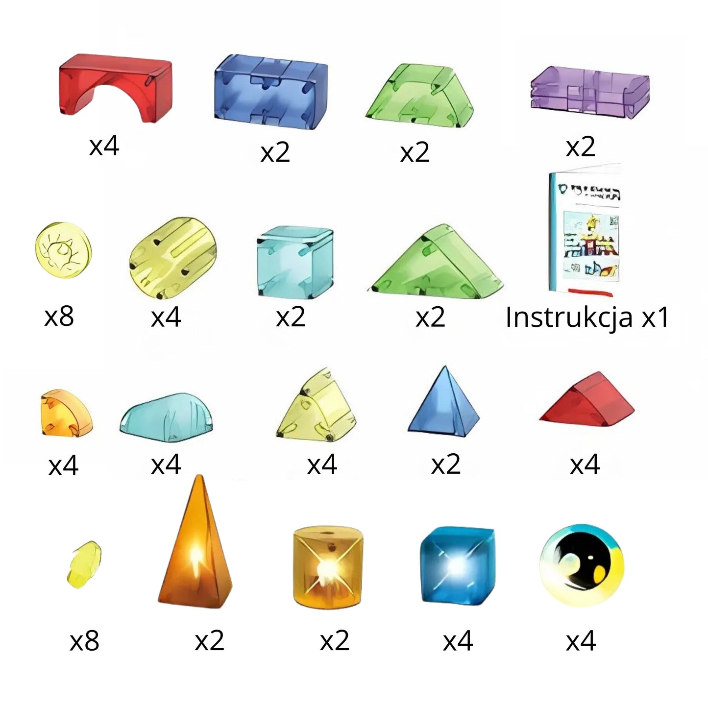 WOOPIE Magnetiniai 3D Kubai Lavinamasis Rinkinys 63 vnt.