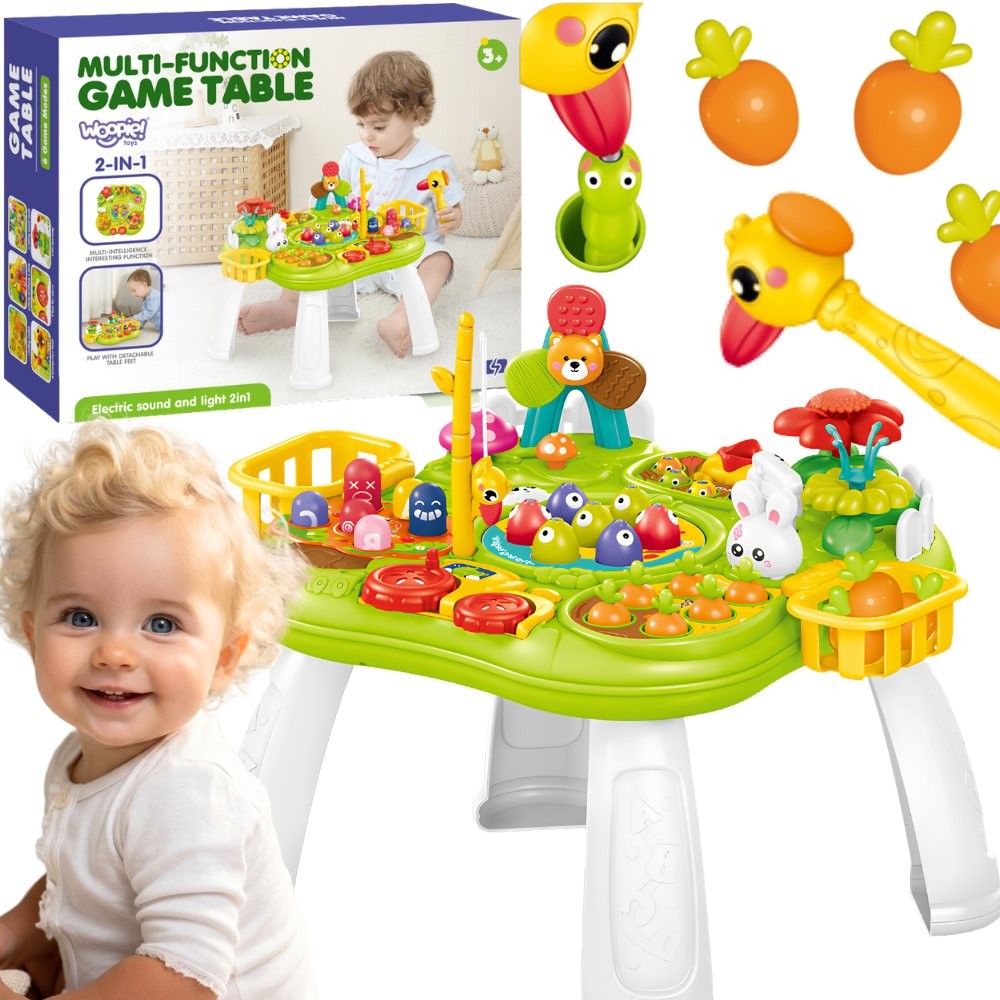 WOOPIE BABY 2in1 edukacinis staliukas su žūklės ir plaktuko žaidimais