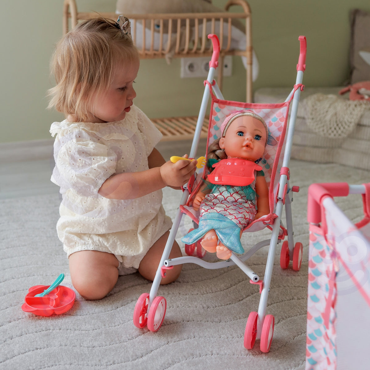 WOOPIE ROYAL Interaktyvi Undinėlės Lėlė 36 cm – Rinkinys 18 in 1 XXL