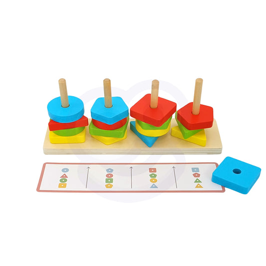 WOOPIE GREEN Montessori Dėlionė Piramidė Gyvūnėliai, 27 det – pagrindinis vaizdas
