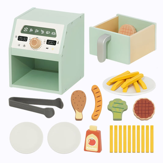 TOOKY TOY Medinė žaislinė gruzdintuvė be aliejaus (Air Fryer) – pagrindinis vaizdas