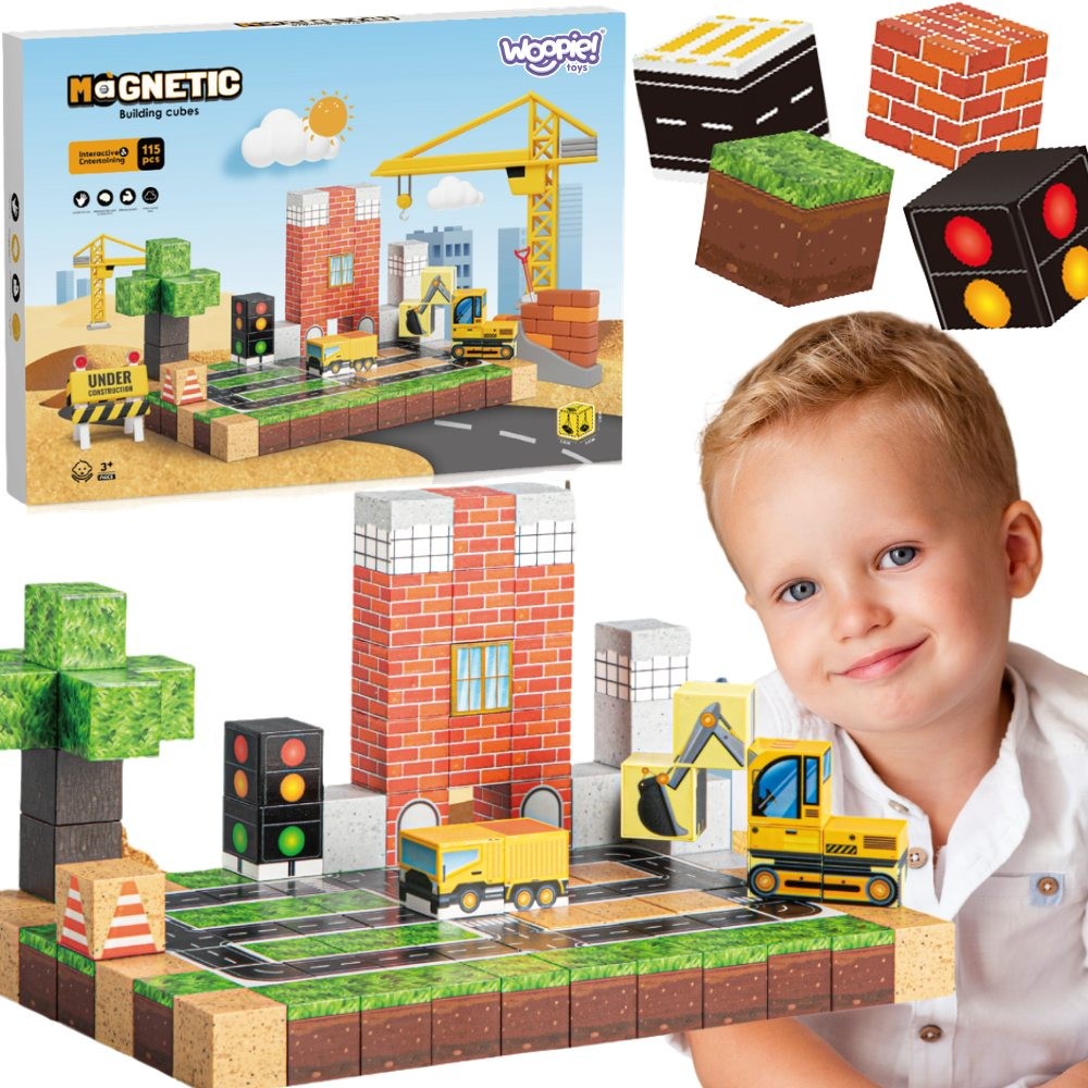 WOOPIE magnetinis statybų aikštelės konstruktorius 115 dalių