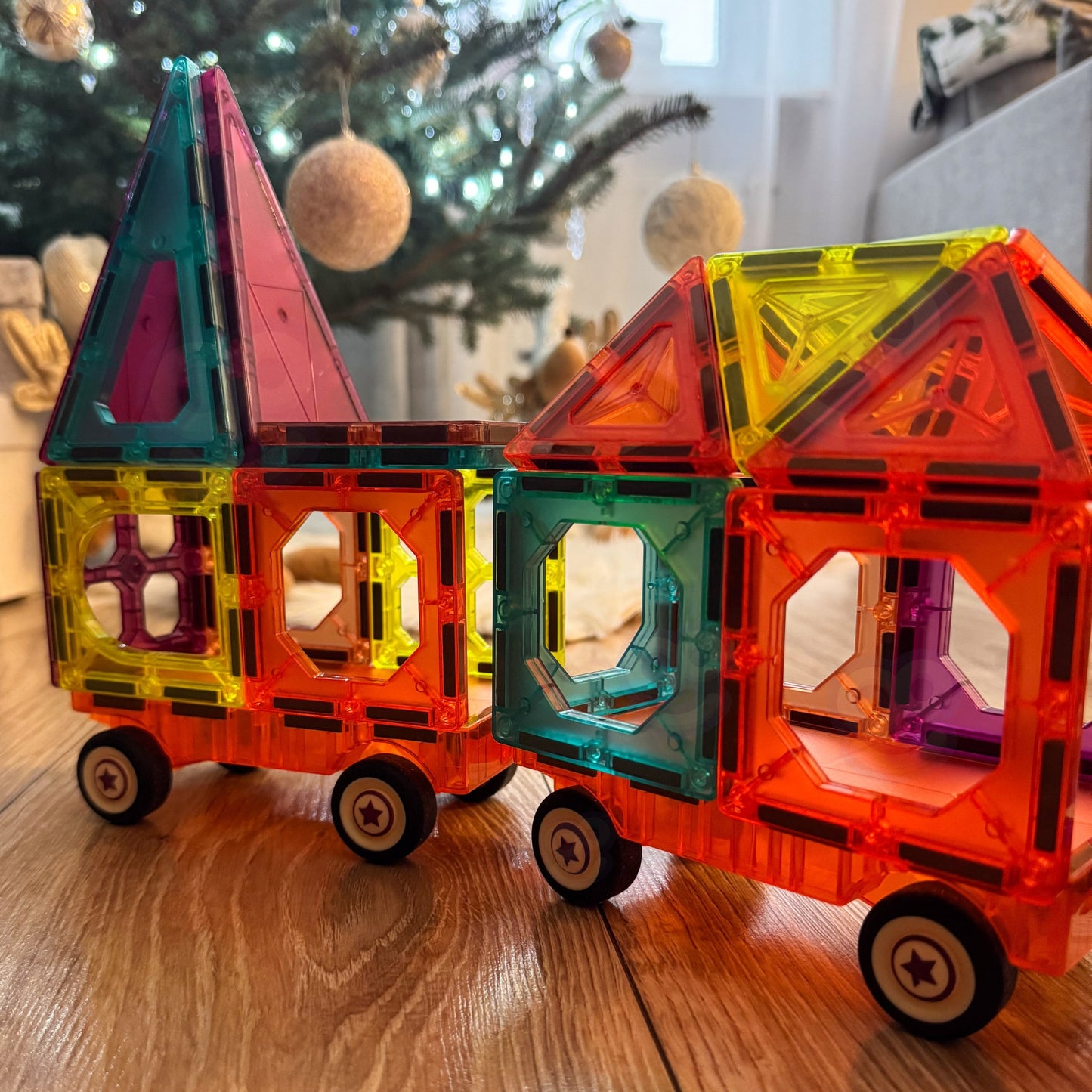 WOOPIE Magnetiniai 3D Blokeliai Traukinys 71 vnt.