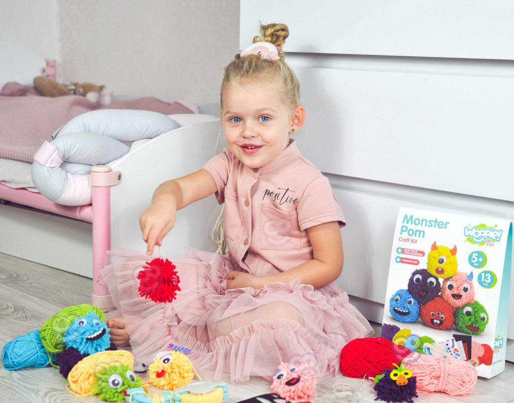WOOPIE ART&FUN Kuriamas siūlų pūkuoto pabaisiuko rinkinys