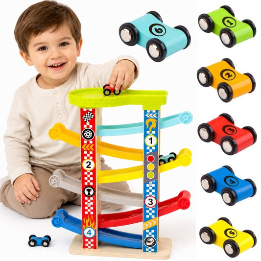 TOOKY TOY Spalvotas trasos kaskadinis takelis mašinėlėms