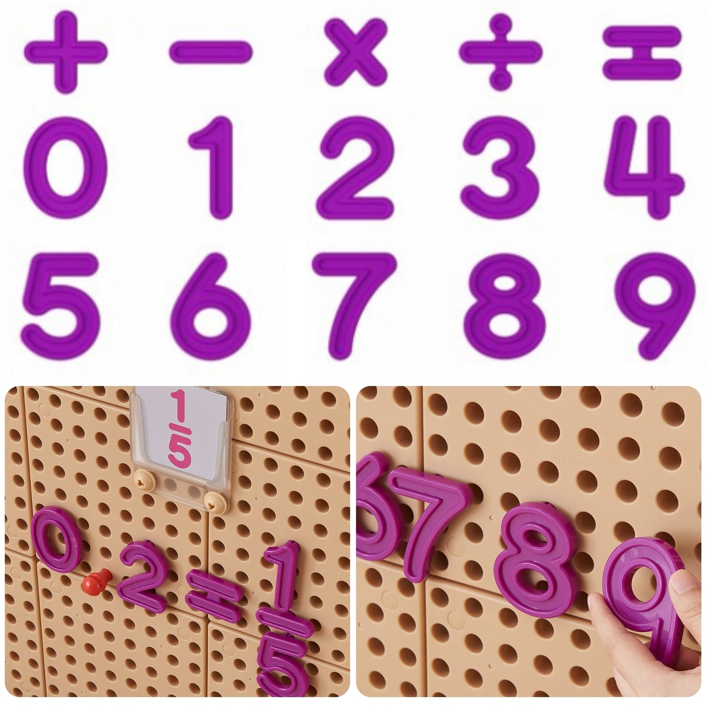 MASTERKIDZ Skaičiai ir simboliai STEM sienelėms 82 vnt. matematikos rinkinys