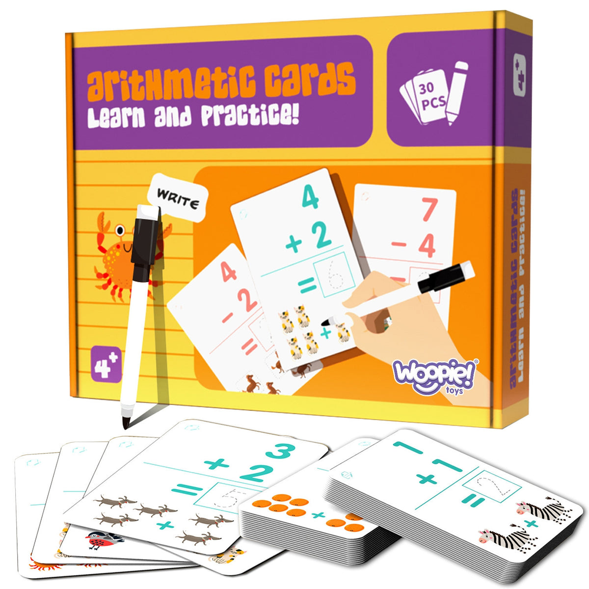WOOPIE Lavinamosios Matematikos Kortelės Skaičiavimui 30 vnt.