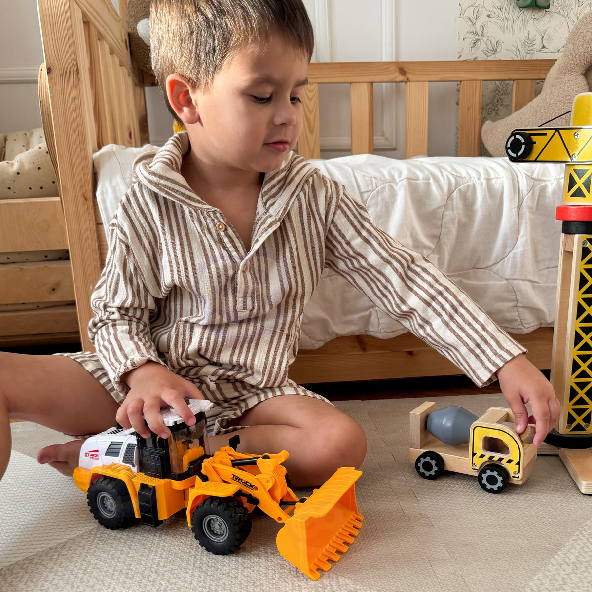 WOOPIE Ekskavatorius-Kroviklis 1:16 su Šviesos ir Garso Efektais