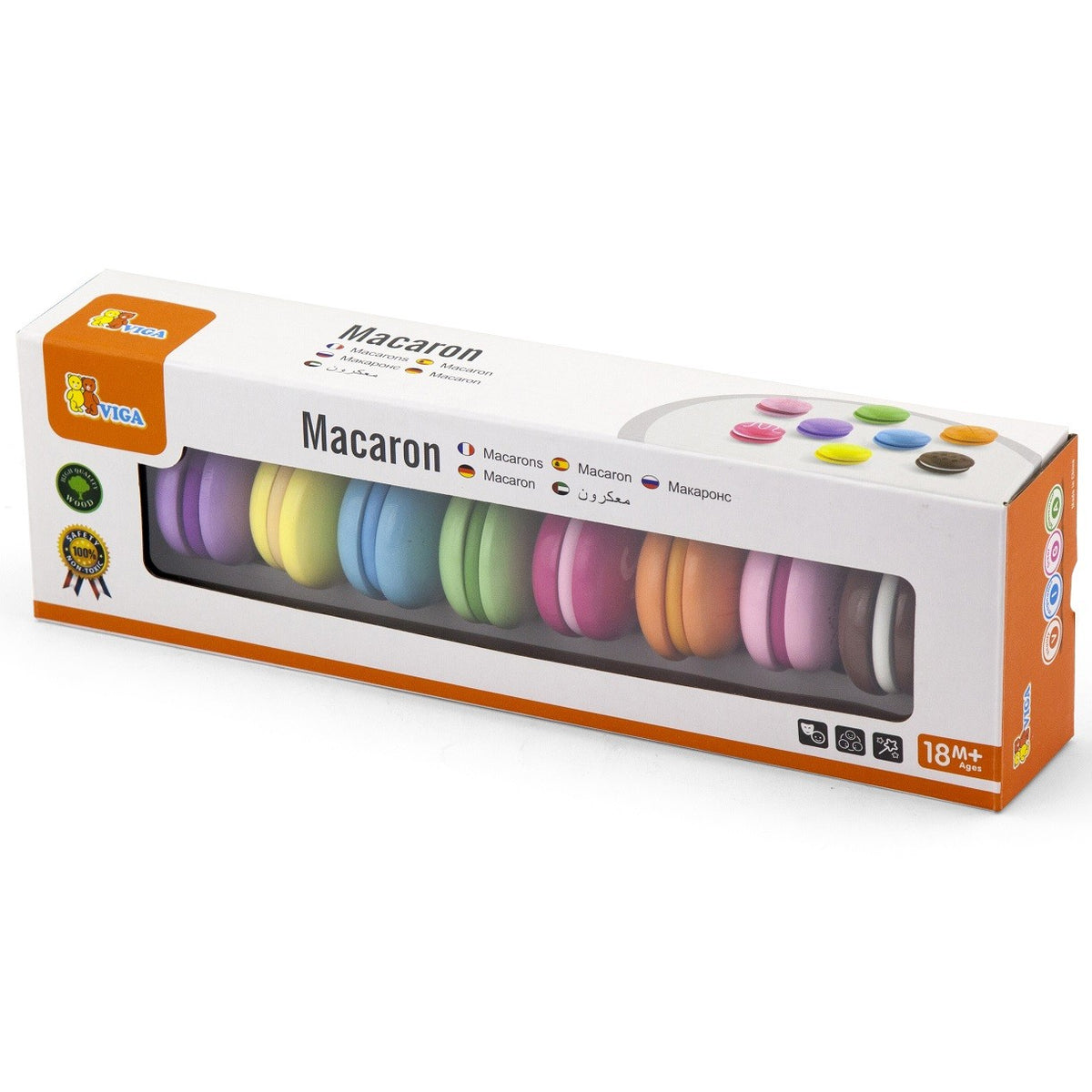 VIGA Mediniai Makaronėliai Spalvoti Sausainiai Rinkinys 8 vnt.