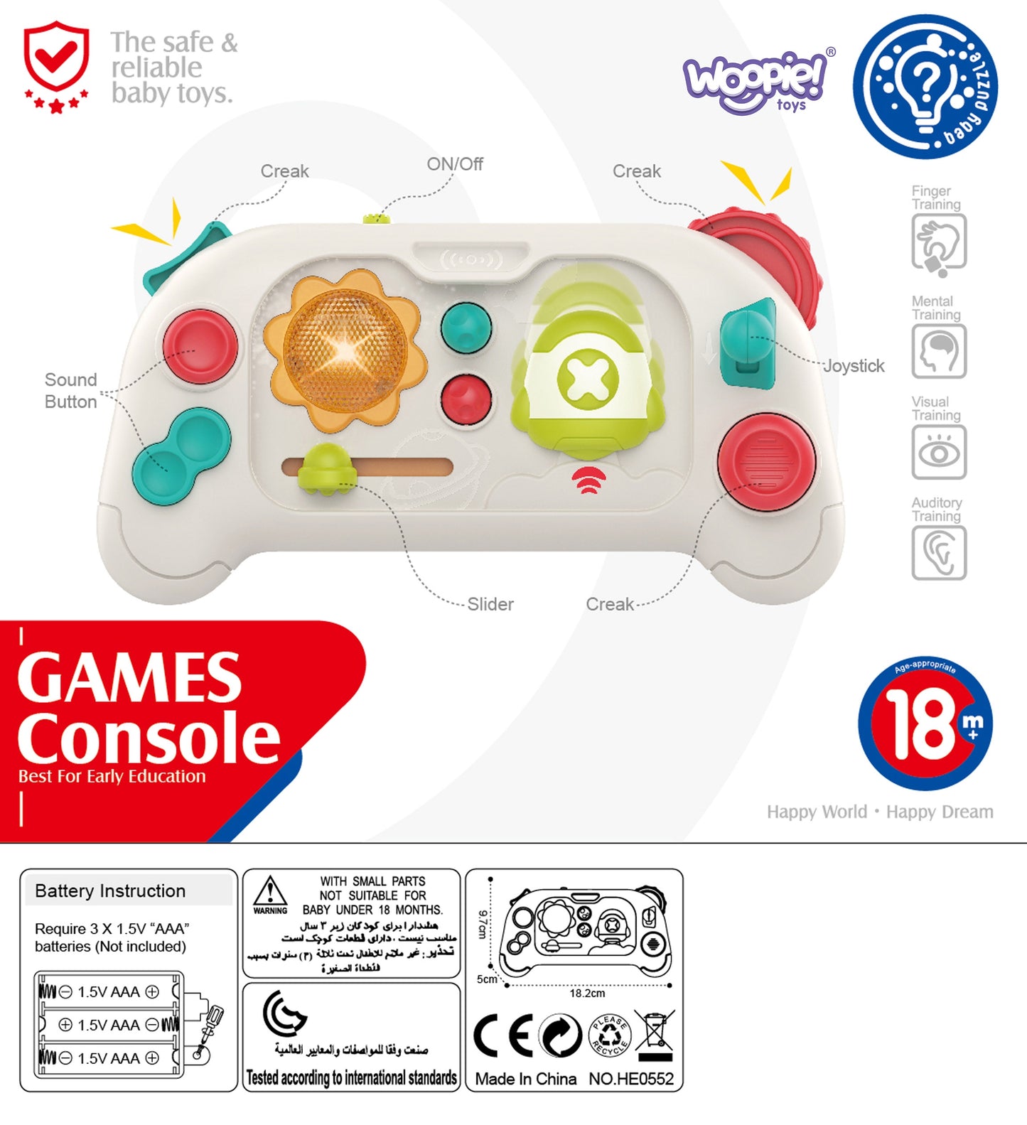 WOOPIE kūdikių interaktyvus sensorinis pultelis