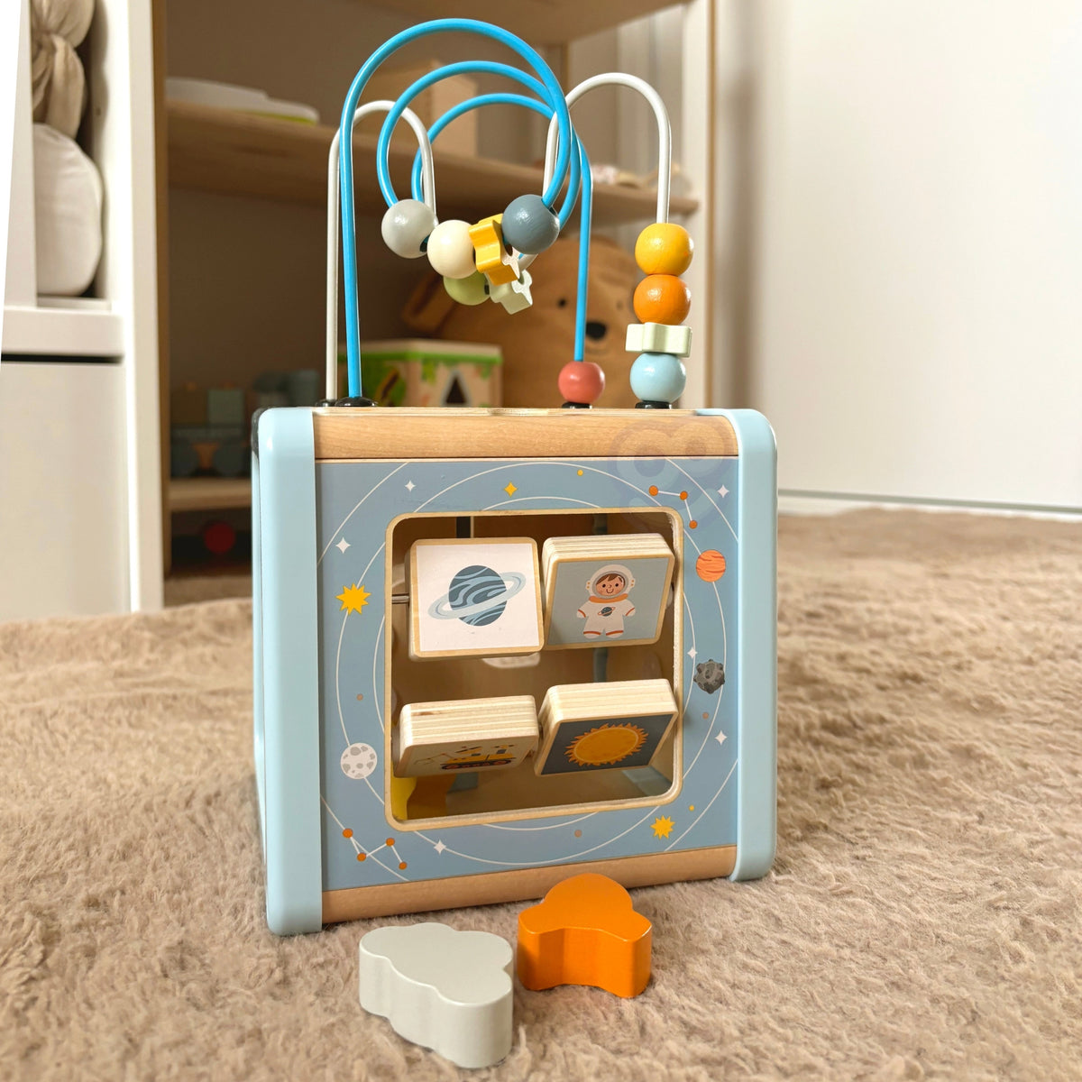 TOOKY TOY Medinis Kosminis Aktyvumo Kubas su Labirintu