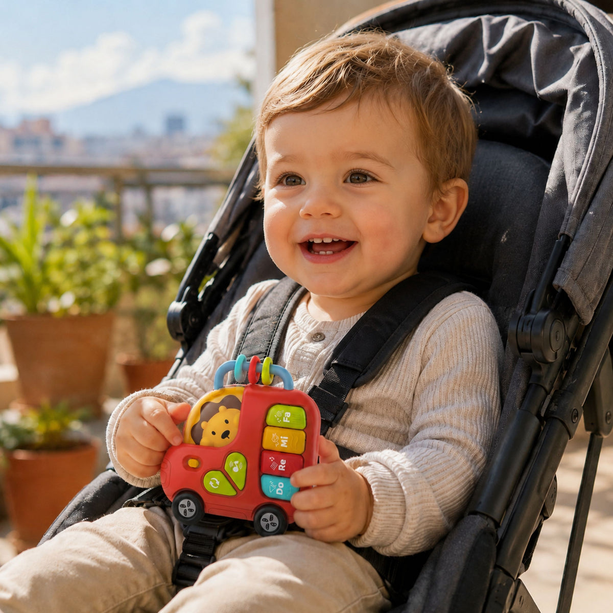WOOPIE BABY Interaktyvus Pianinas Autobusas su Liūtu, Muzika