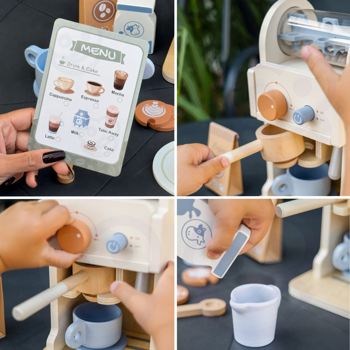 TOOKY TOY Medinis Kavos Aparatas Baristai su Priedais