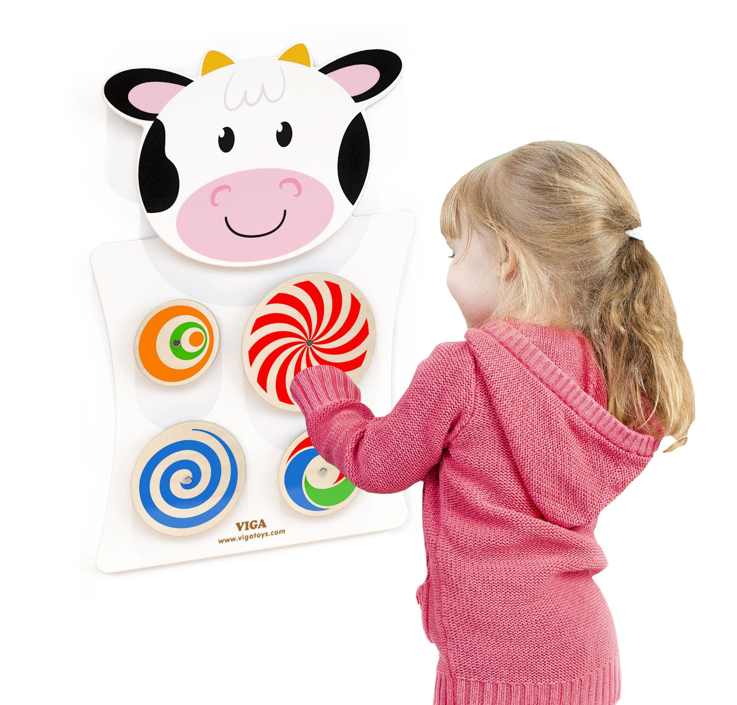 VIGA Medinė Montessori Manipuliacinė Lenta Karvutė FSC