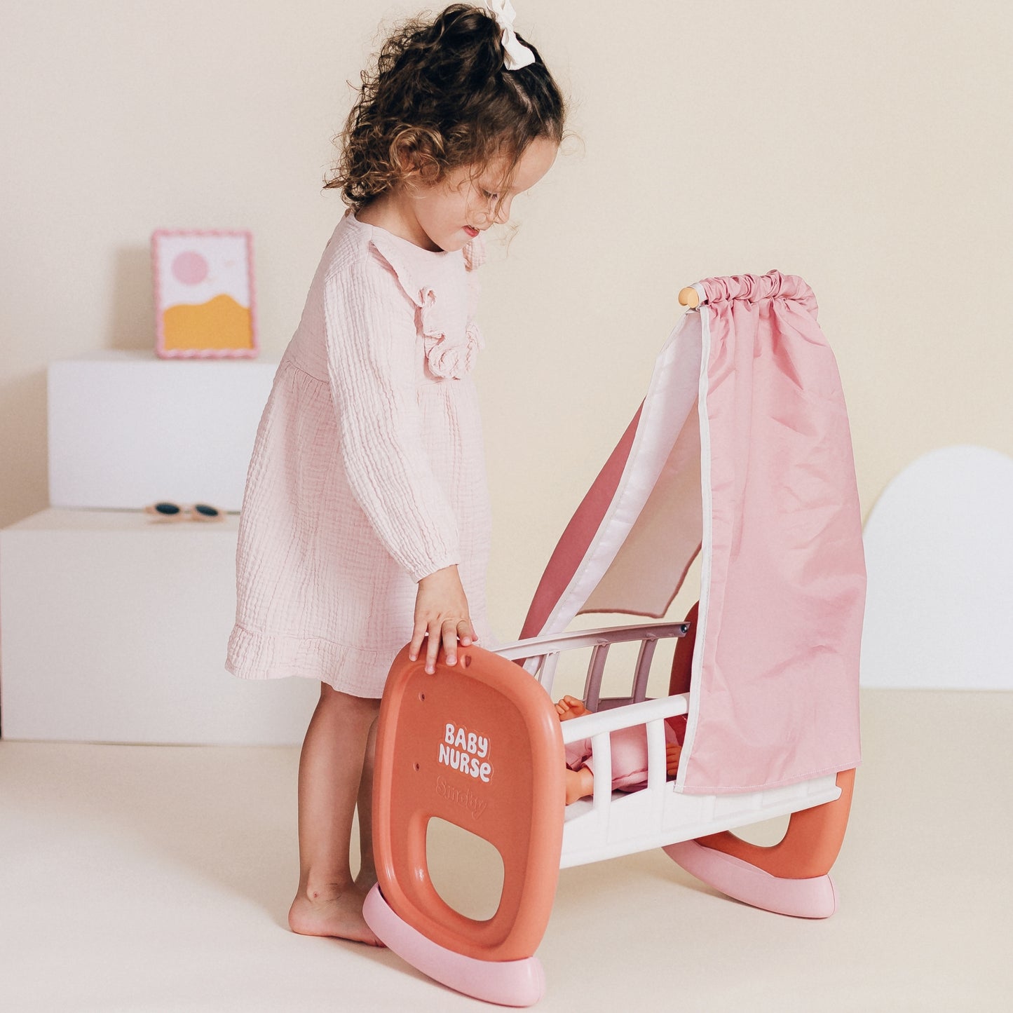 Smoby Baby Nurse Lopšys su baldakimu – vaizdas 4