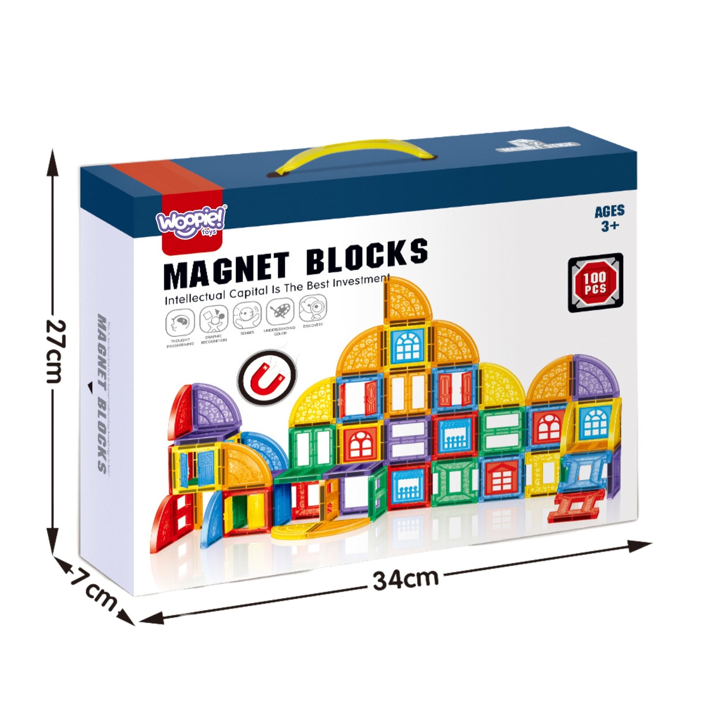 WOOPIE Magnetinis 3D Konstruktorius Pilis 100 vnt.