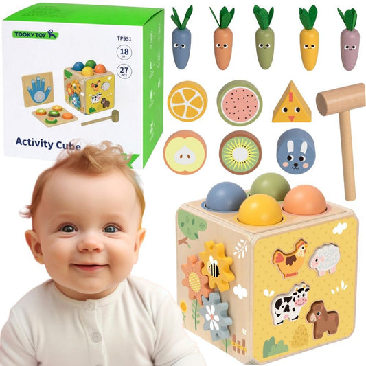 TOOKY TOY Medinis Edukacinis Kubas 5-in-1 su Priedais