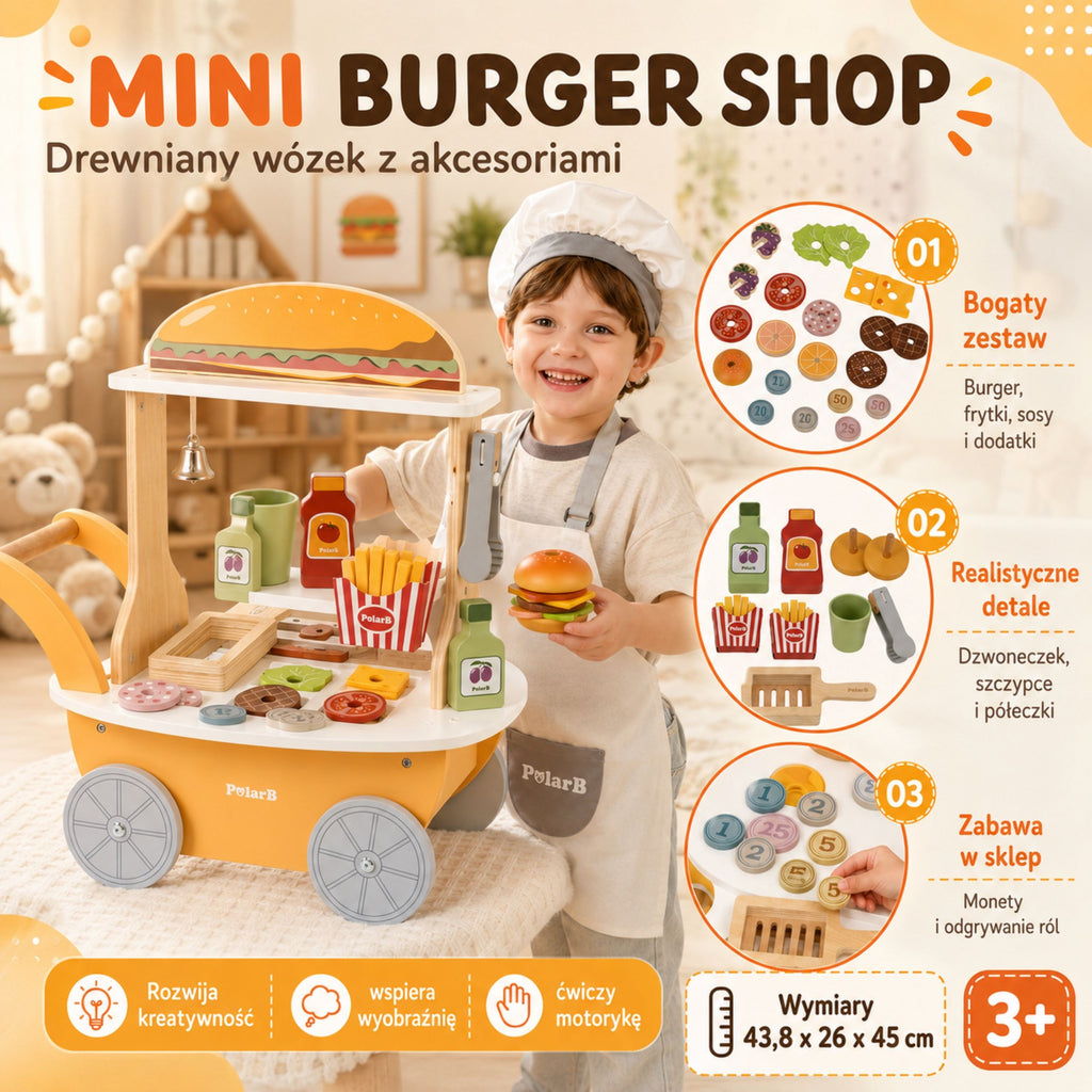 VIGA Mini Hamburgerių Parduotuvėlė – Vaidmenų Žaidimas