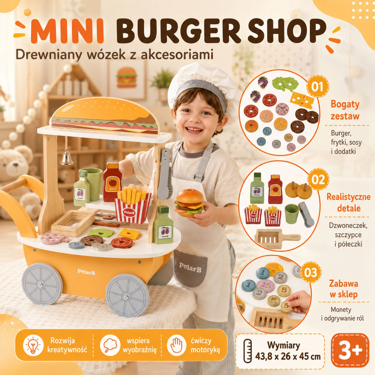 VIGA Mini Hamburgerių Parduotuvėlė – Vaidmenų Žaidimas