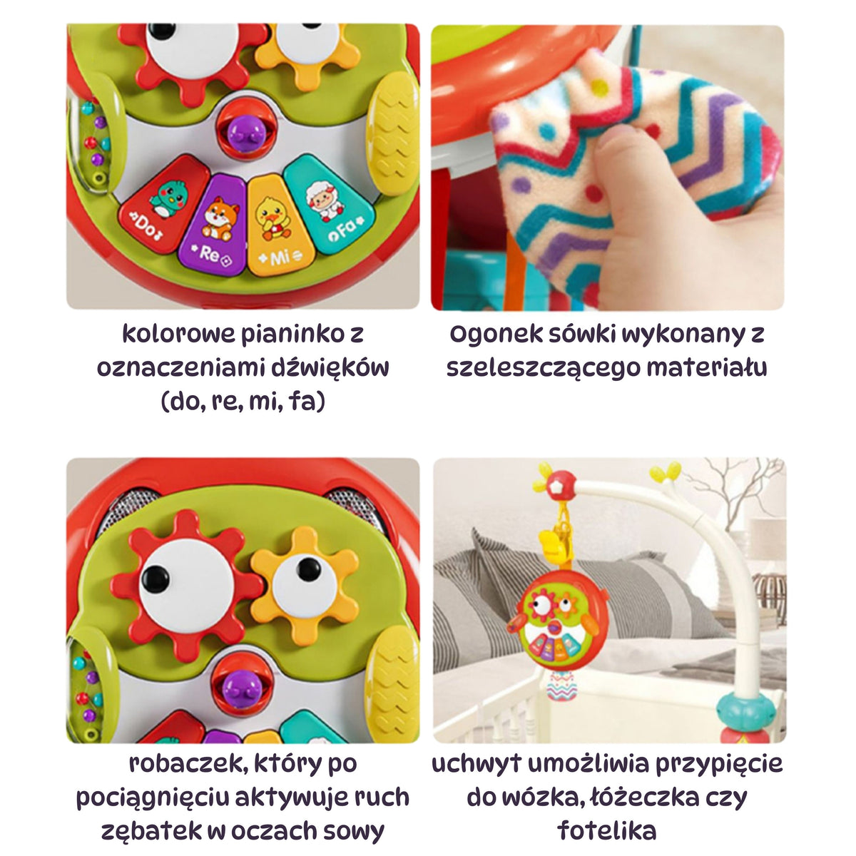 WOOPIE BABY Interaktyvi Pelėdukė su Pianinu ir Šlamančia Uodega