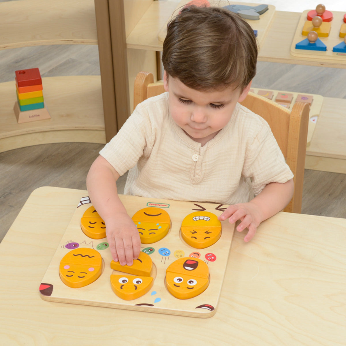 MASTERKIDZ Medinė Emocijų Lenta Montessori Vaikams