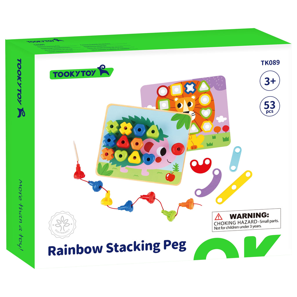 Tooky Toy Daugiafunkcinė Montessori Lenta su Varžtais ir Formomis