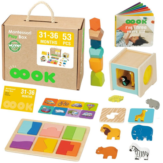 WOOPIE GREEN XXL Montessori edukacinis sensorinis rinkinys (7in1), 31-36 mėn, FSC – pagrindinis vaizdas