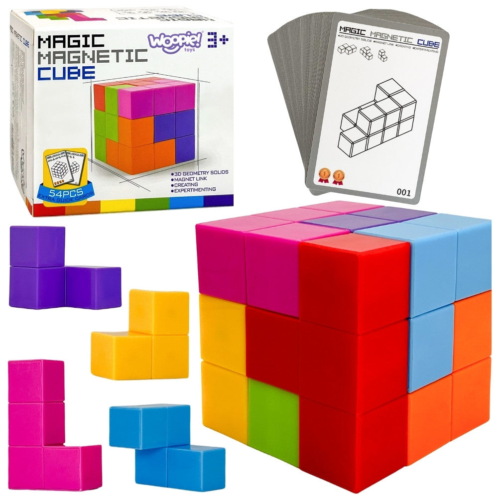 WOOPIE Tetris 3D Kubų Dėlionė su Kortelių Rinkiniu 54 vnt.
