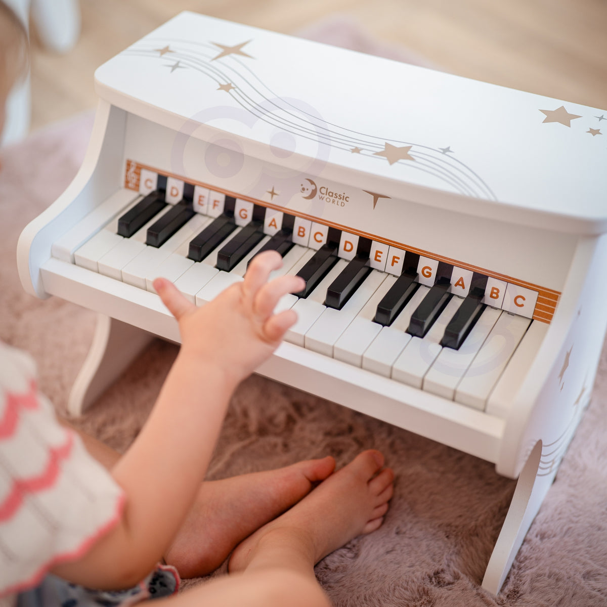 CLASSIC WORLD Medinis pianinas vaikams su mokymo knygele
